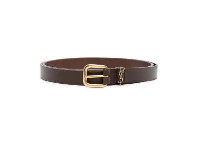 Saint Laurent Leather Belt "Dark Brown"