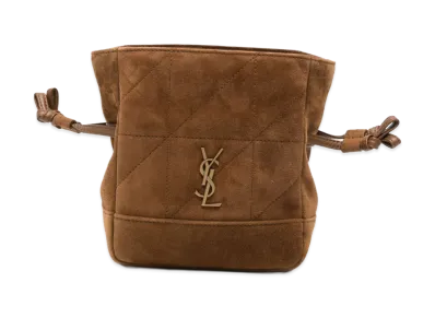 Saint Laurent Women's Suede Mini Jamie Bucket Bag "Brown"