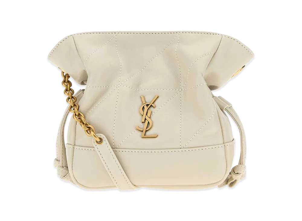 Saint Laurent Women's Leather Mini Jamie Bucket Bag "White"