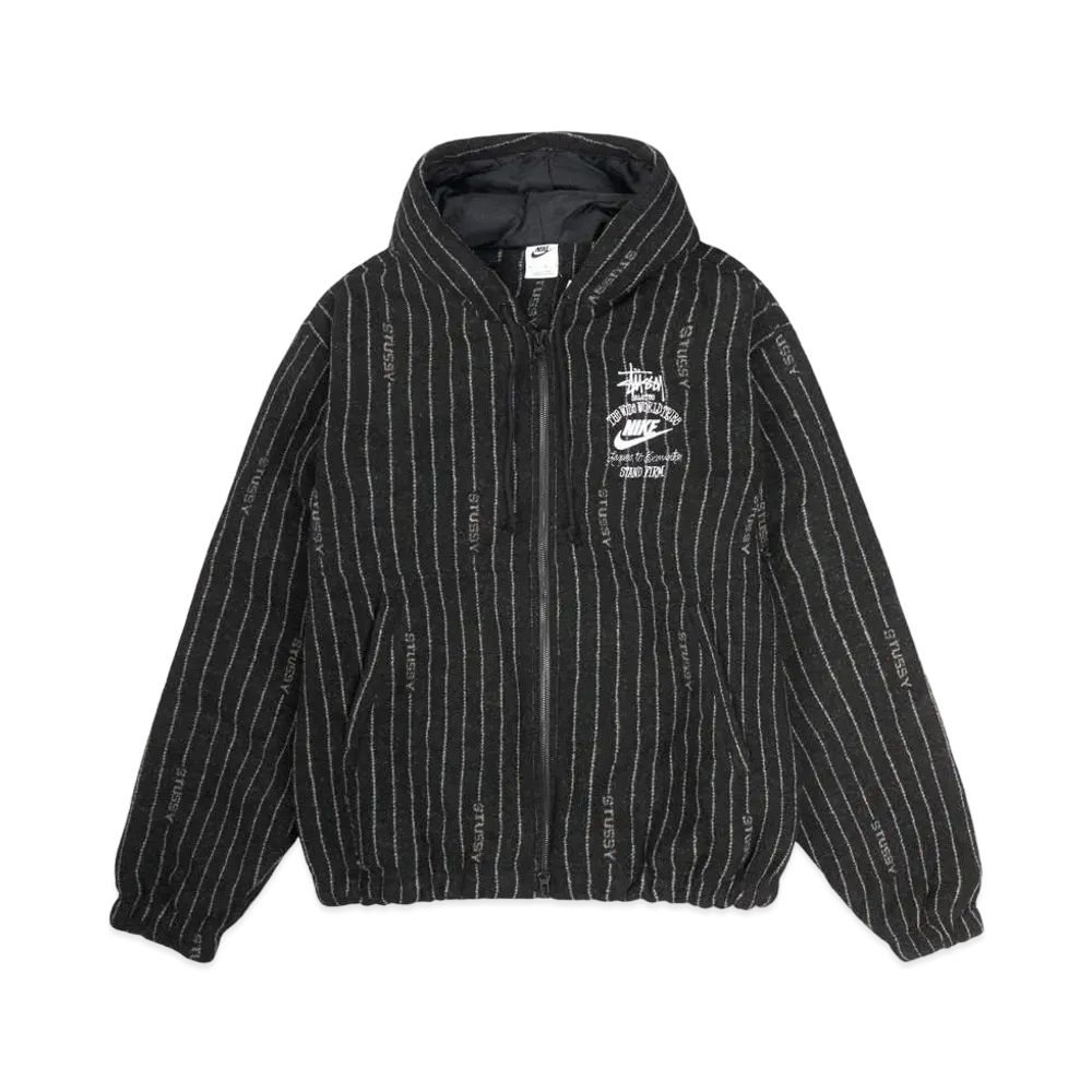 Stussy x Nike Striped Wool Jacket "Black"