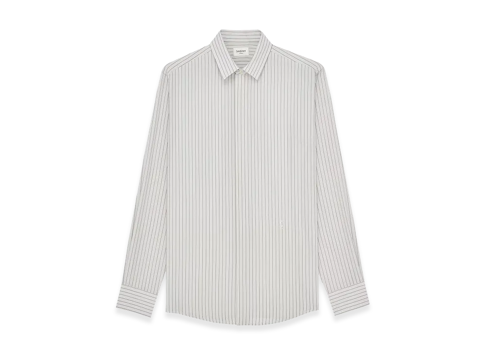 Saint Laurent Chemise_Slim_Col_Cla "Craie/Noir"