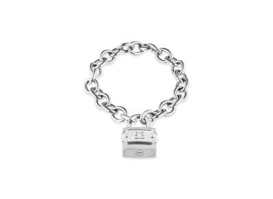 BALENCIAGA BB Padlock Bracelet "Silver/Antique Silver"