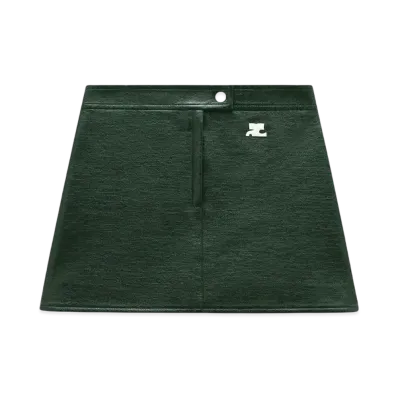 Courreges Reedition Vinyl Mini Skirt "Dark Green"