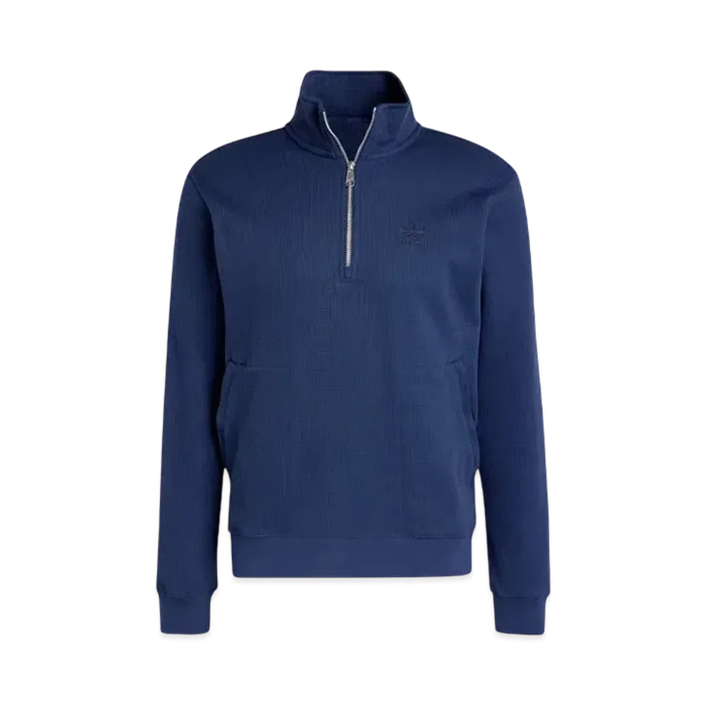 adidas Trefoil Essentials Waffle 1/2 Zip Sweatshirt "Night Indigo"