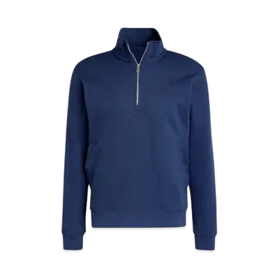 adidas Trefoil Essentials Waffle 1/2 Zip Sweatshirt "Night Indigo"