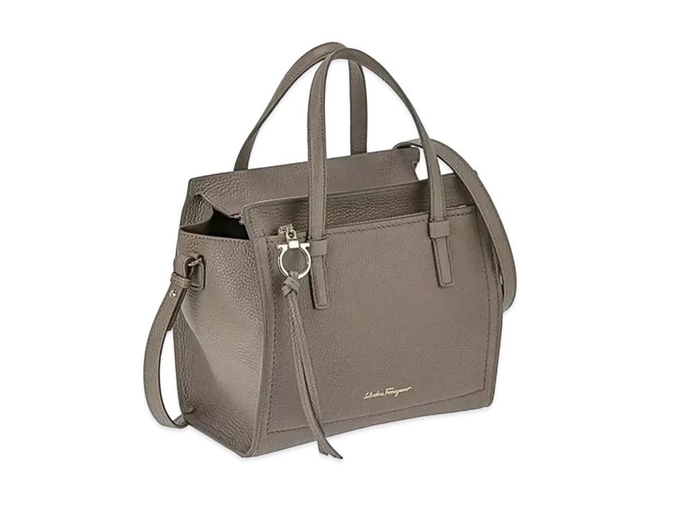 Salvatore Ferragamo Double Handle Bag (S) "Caraway Seed"