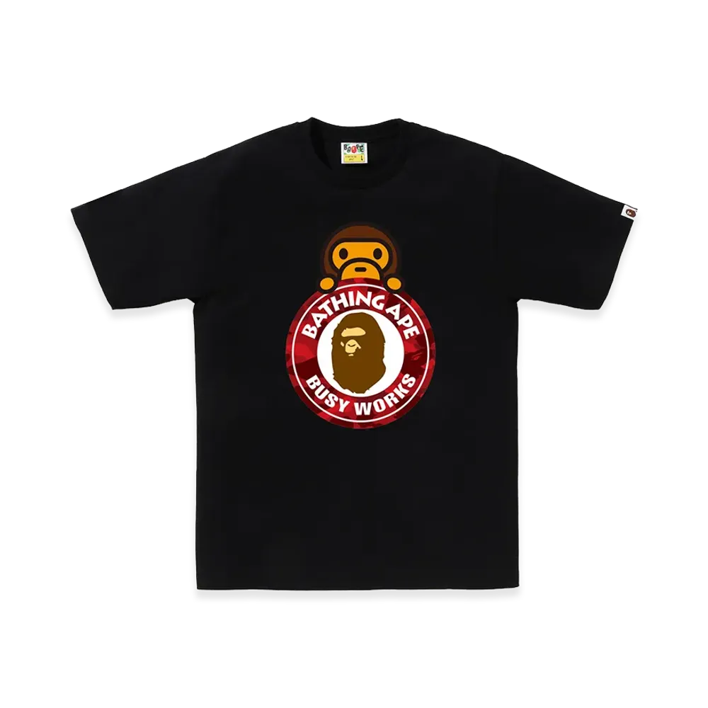 A BATHING APE Milo On Busy Works Tee "Black/Red"