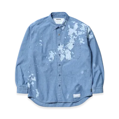 NEIGHBORHOOD Garment Bleach Chambray Shirt Ls "Indigo"