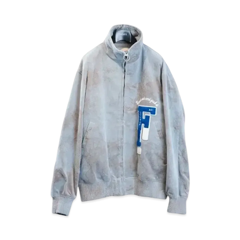 SEVESKIG Flocked Velvet Track Jacket "Beige" JK-SV-NYA-1003