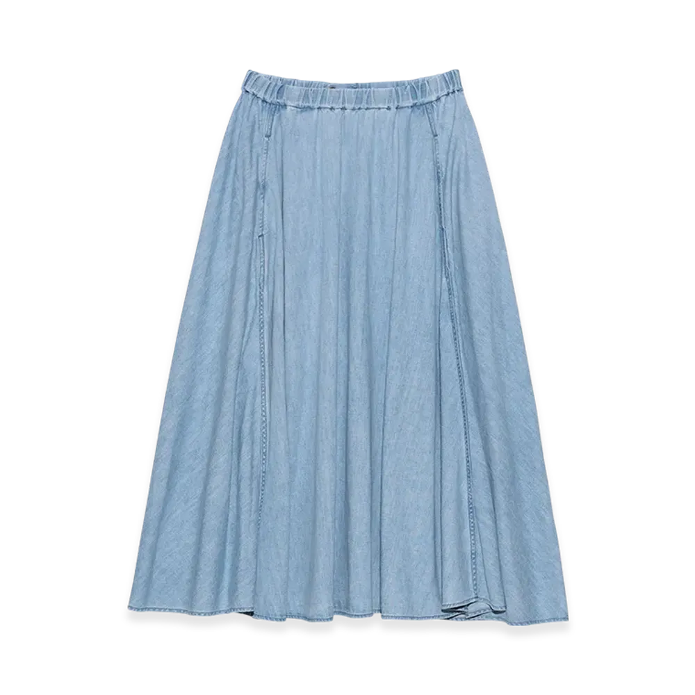 nanamica Light Denim Circular Skirt "IndigoBleach"