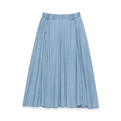 nanamica Light Denim Circular Skirt "IndigoBleach"