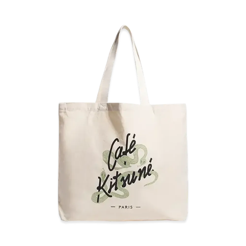 Maison Kitsune Cafe Kitsune CNY Tote Bag "Ecru"