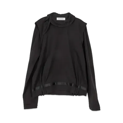 KIKO KOSTADINOV Wrapped Collar Jersey "Jet Black"