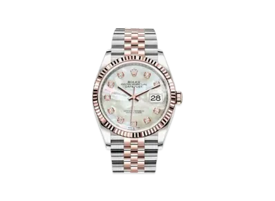 ROLEX Date-Just 36 White Shell Dial 10P Diamonds 126231NG
