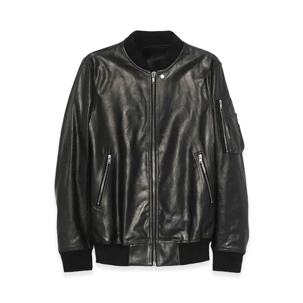 Rick Owens Classic Flight Leather Jacket "Black"