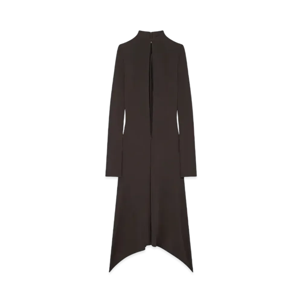 Courreges Volcano Midi Jersey Dress "Mud Brown"