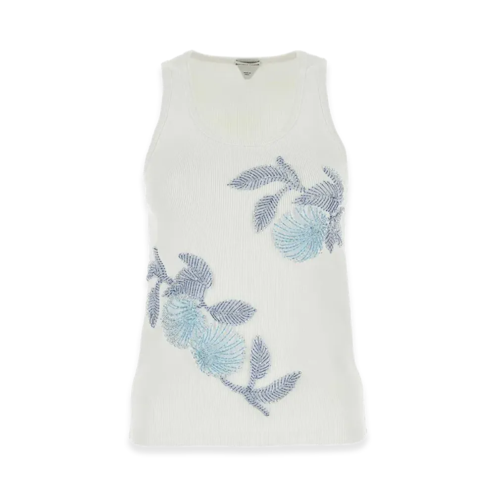 Bottega Veneta Women's Stretch Cotton Tank Top "White"