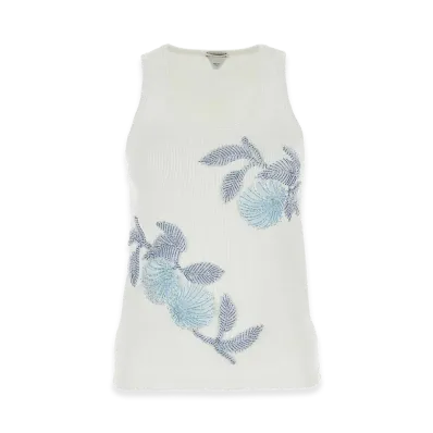 Bottega Veneta Women's Stretch Cotton Tank Top "White"