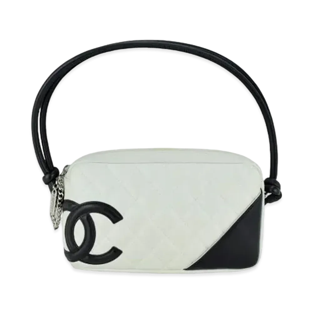 CHANEL Cambon Line Accessory Pouch Shoulder Bag "White/Black"