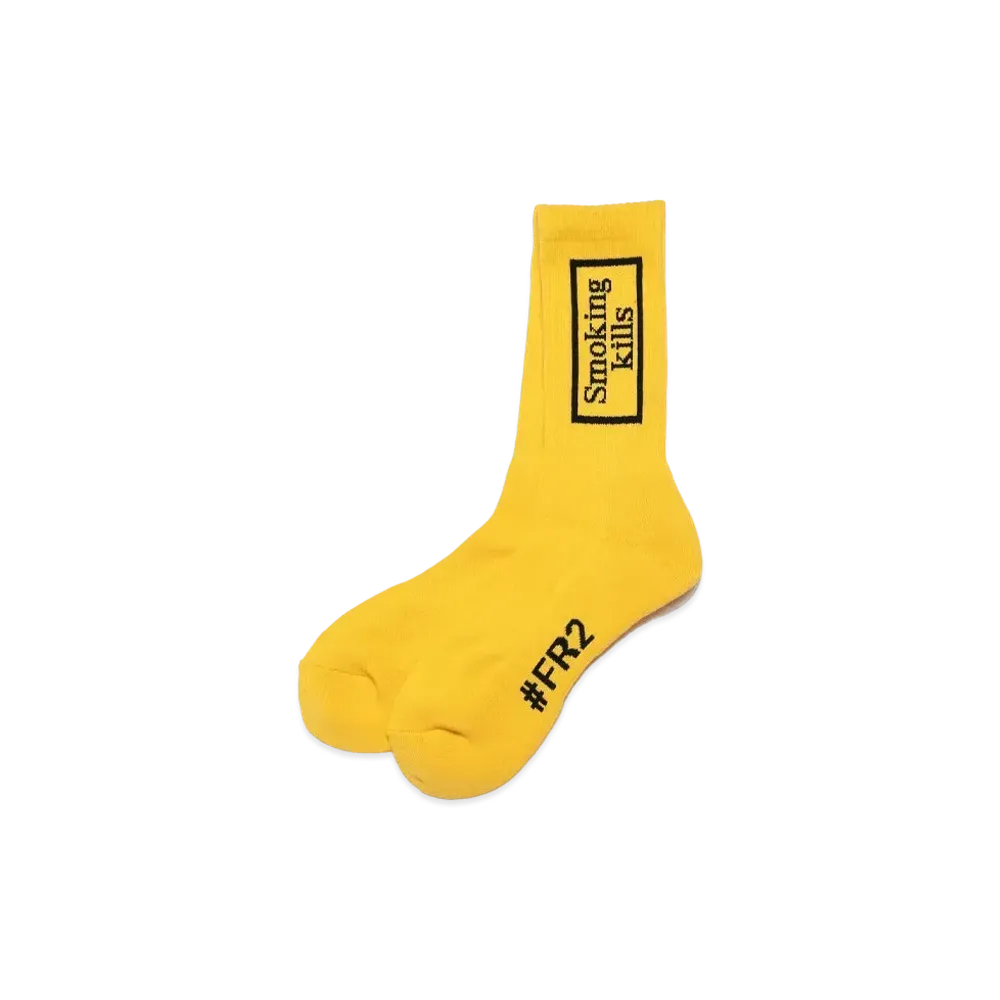 FR2 Smoking kills Box Logo Socks "Yellow"
