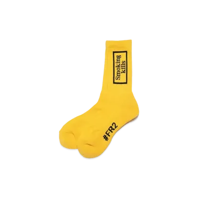 FR2 Smoking kills Box Logo Socks "Yellow"