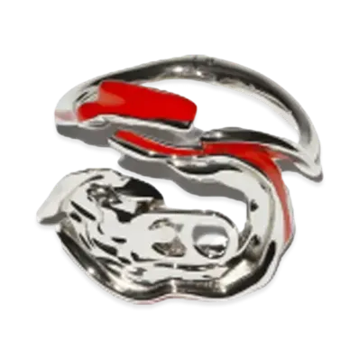 Acne Studios Crushed Can Bracelet "Red"