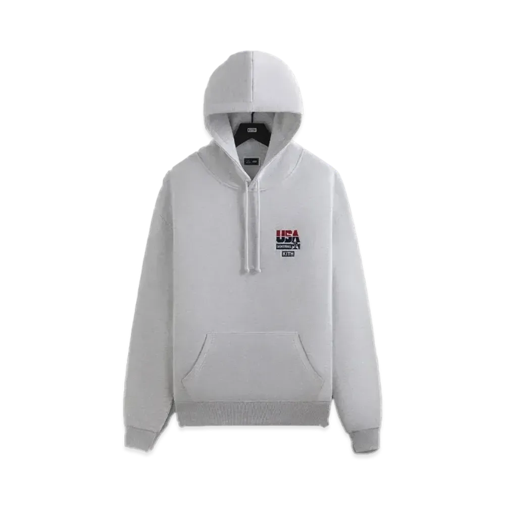 Kith x USA Basketball Vintage Nelson Hoodie "Light Heather Grey"