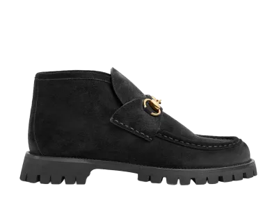 GUCCI Women's Horsebit Ankle Boot "Black Suede"