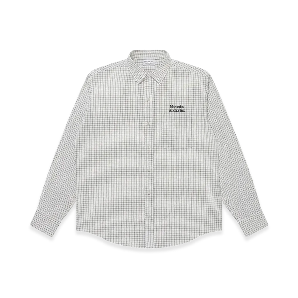 Mercedes Anchor inc. Grid Pattern L/S Shirt "White"