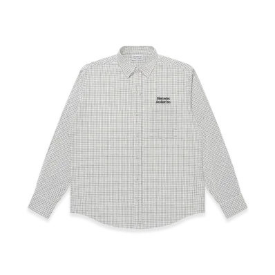 Mercedes Anchor inc. Grid Pattern L/S Shirt "White"