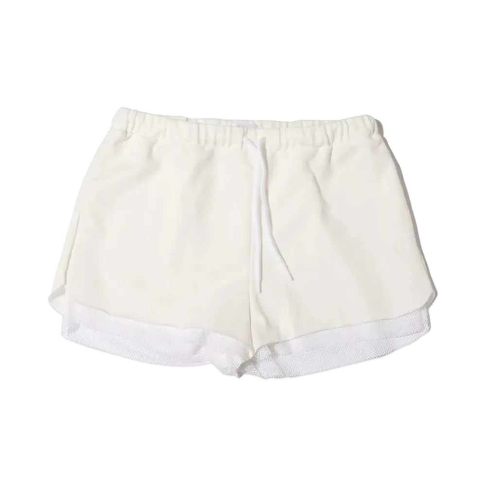 atmos pink Guacamole Mesh Layered Sweat Shorts "White"