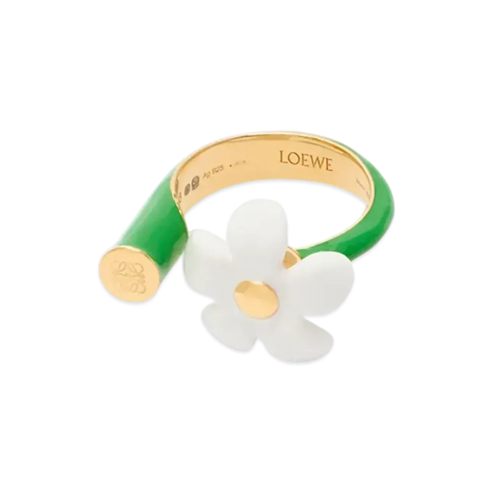 LOEWE Flower Ring "Gold/White"