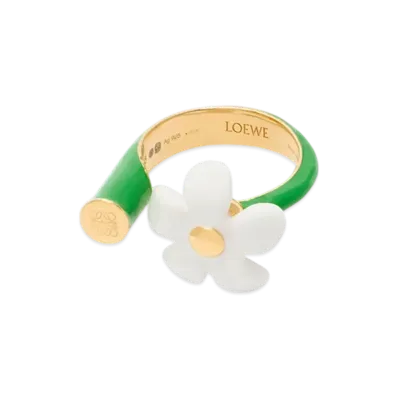 LOEWE Flower Ring "Gold/White"
