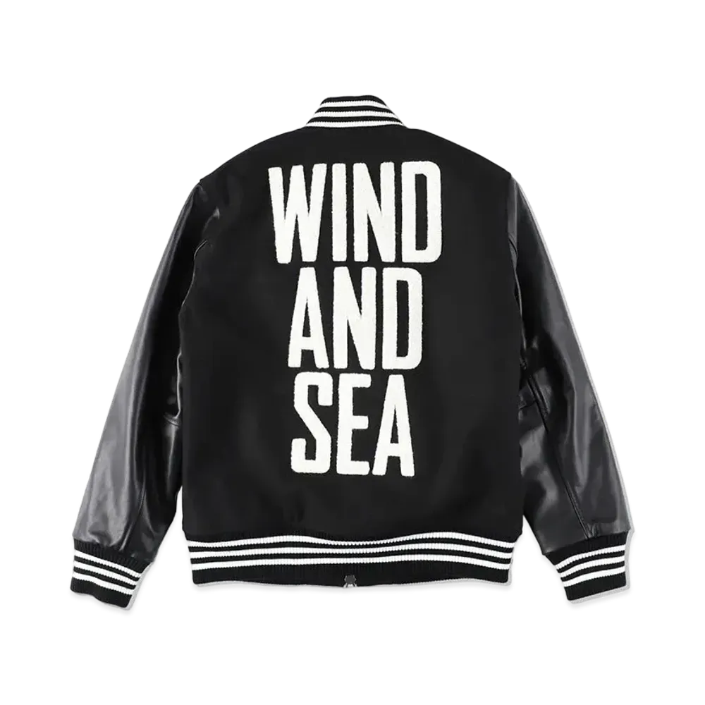 WIND AND SEA Military Surplus Varsity Jacket "Black"