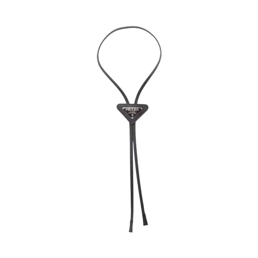 PRADA Saffiano Leather Bolo Tie "Black"