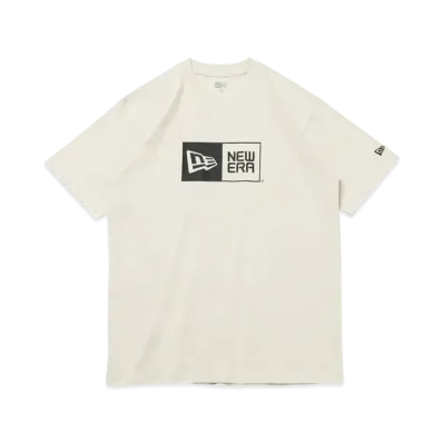 NEW ERA Short Sleeve Cotton T-shirt Box Logo Regular Fit "Stone"
