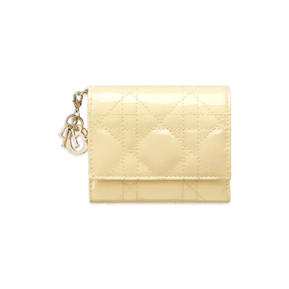 Dior Lady Dior Lotus Wallet "Pale Yellow"