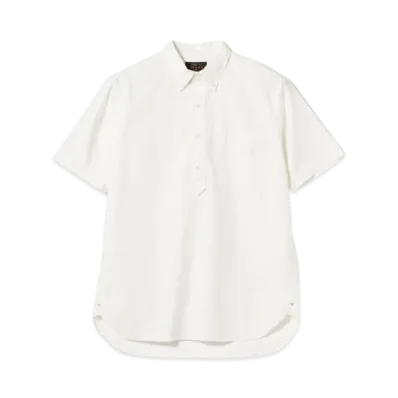 BEAMS B.D. Pullover Short Sleeve Oxford "White"