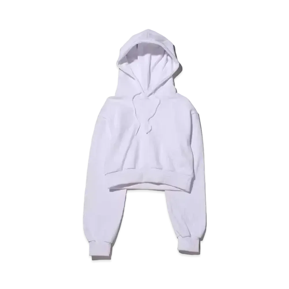 atmos pink Logo Short Hoodie "White"