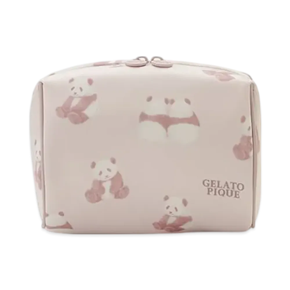 GELATO PIQUE Panda All Pattern Square Pouch "Pink"