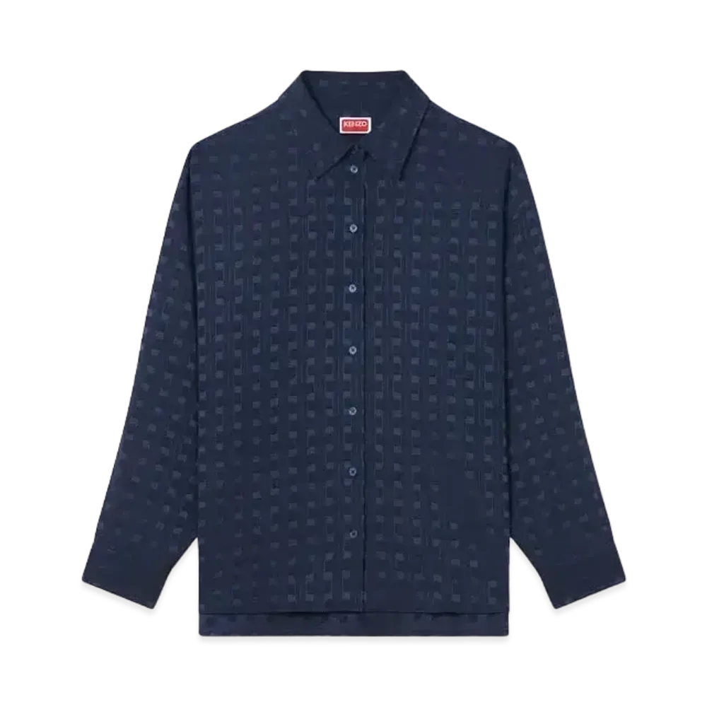 KENZO 'WEAVE' Drop Shoulder Shirt "Midnight Blue"