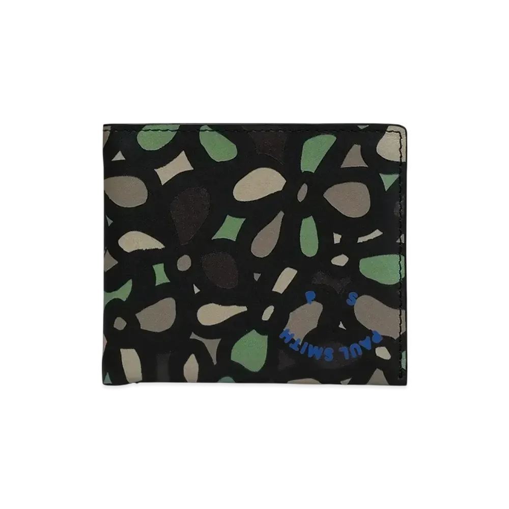 Paul Smith Happy Floral Billfold "Black"