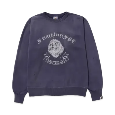 A BATHING APE x ©️SAINT Mxxxxxx Gorilla Crewneck "Blue"