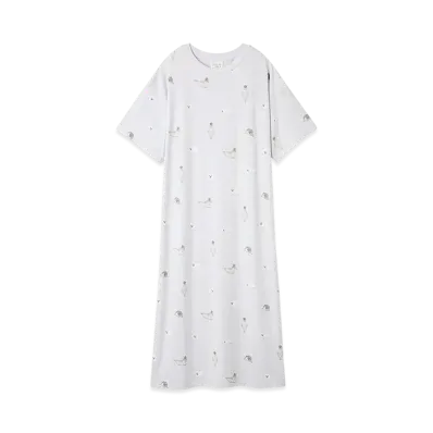 GELATO PIQUE Cool Feeling To The Touch Seal Pattern Dress "Blue"