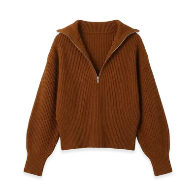 Max Mara Women's Nadar Zip Sweater "Brown Bronze"