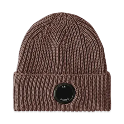 C.P. Company Extra Fine Merino Wool Lens Beanie "Boulevard Grey"