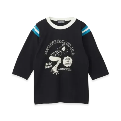 HYSTERIC GLAMOUR Women's Hysteric Roller Mania Girl 3/4 Sleeve T-Shirt "Black"