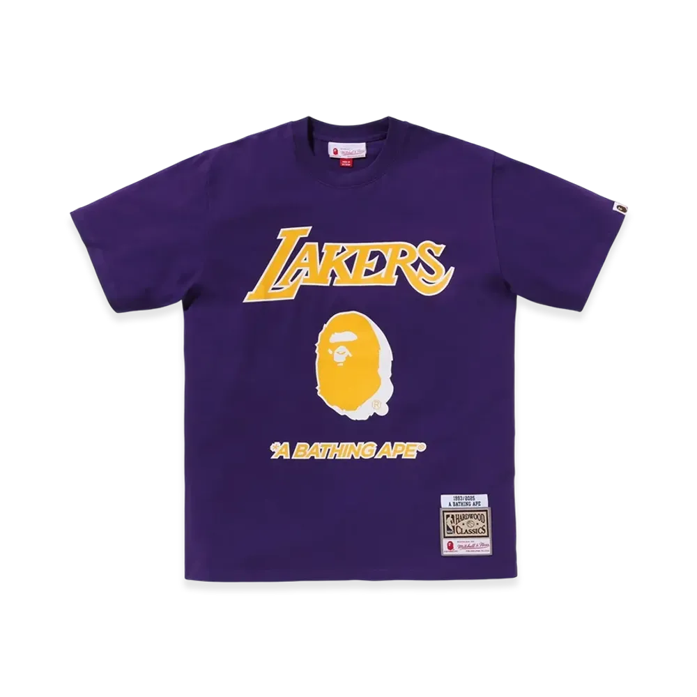 A BATHING APE x Mitchell & Ness x NBA Los Angeles Lakers Tee "Purple"