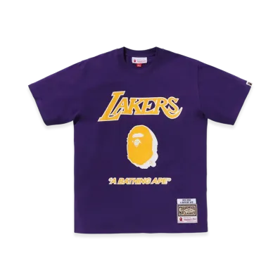 A BATHING APE x Mitchell & Ness x NBA Los Angeles Lakers Tee "Purple"