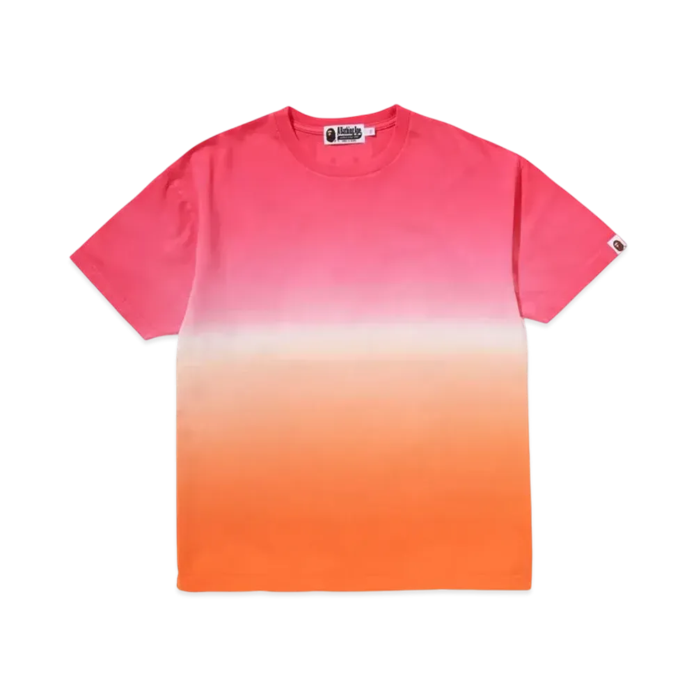 A BATHING APE Gradation Big College Oversized Tee "Pink"